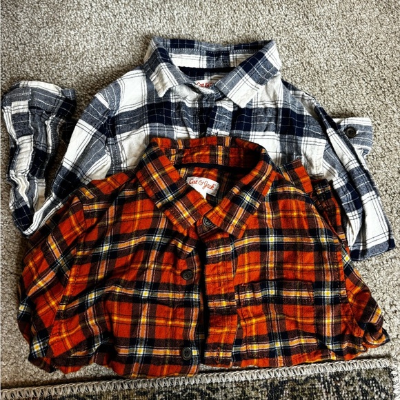 Cat & Jack Toddler Boys' Long Sleeve Flannel Button-Up Shirt 4t - Picture 2 of 6